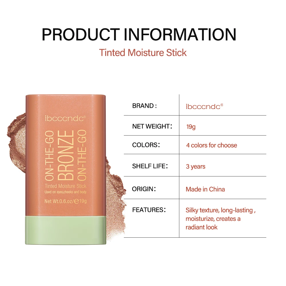 Lakerain Functional Blush Stick Face Makeup Waterproof Easy Color Rouge Blusher Cream High Color Rendering Brightening Skin Tone