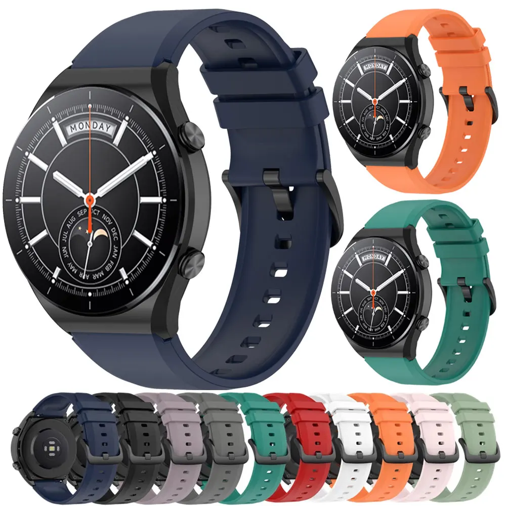 

Ремешок силиконовый для Xiaomi Mi Watch S1 Color 2, сменный спортивный браслет для часов Haylou RT 2 RS4 GST, Huawei Watch GT3 46 мм Correa