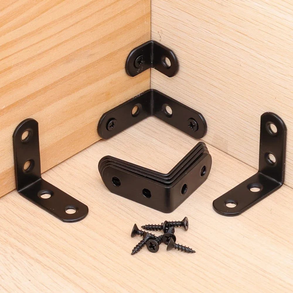 Description Picture 4 of item10-30PCS Universal Furniture Corner Connector L-shaped Corner Bracket With Screws Heavy Duty Angle Shelf Brackets Joint Fastener