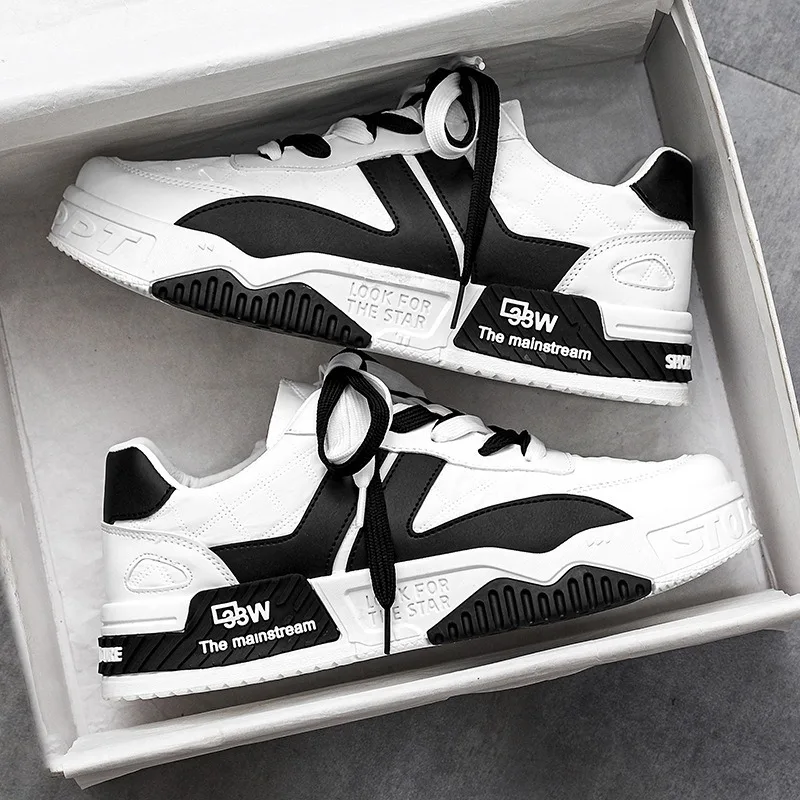 

Кроссовки мужские на платформе, Вулканизированная подошва, на шнуровке, удобная повседневная обувь, белые, осень 2024