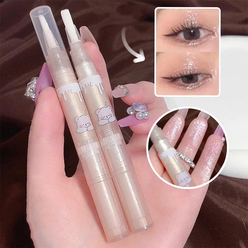 Waterproof Glitter Liquid Highlighter Pen Shiny Diamond Brighten