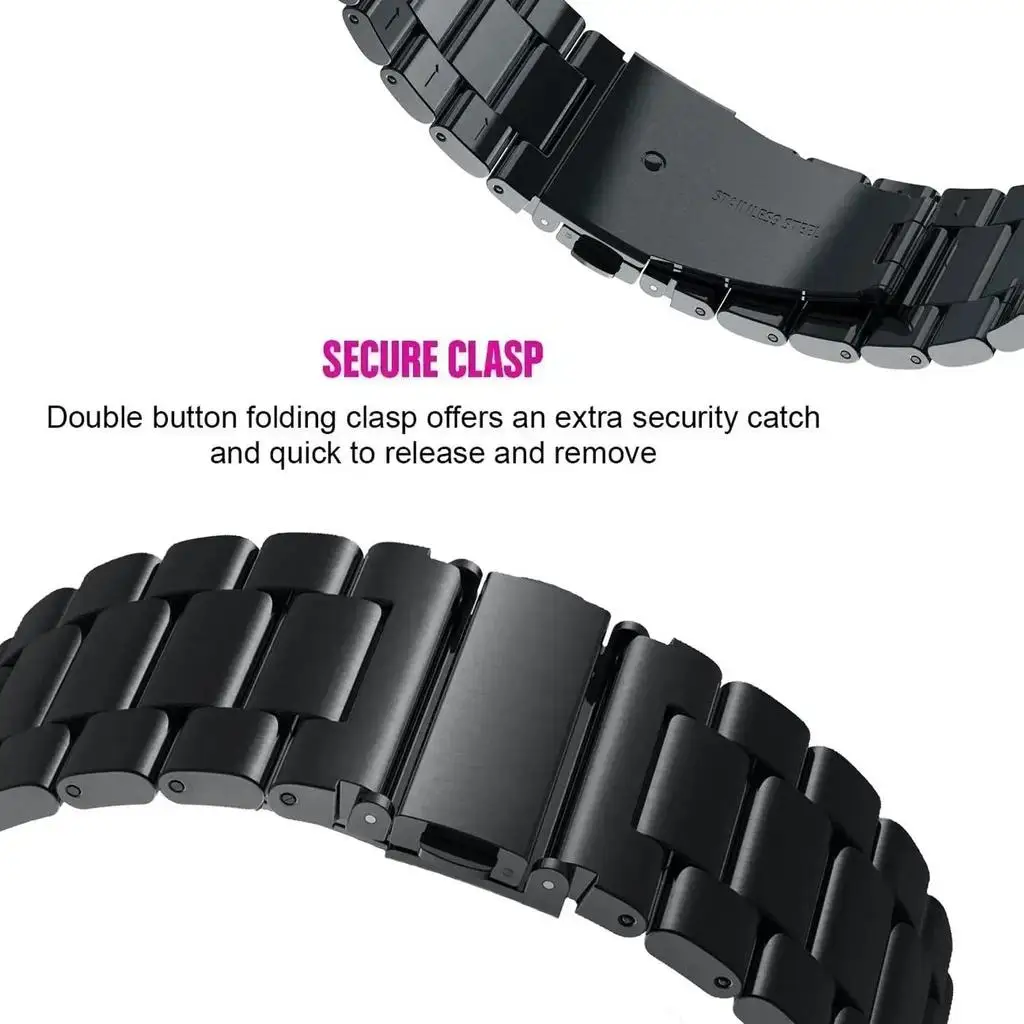 Stainless Steel Watch Strap and Metal Protective Case Set