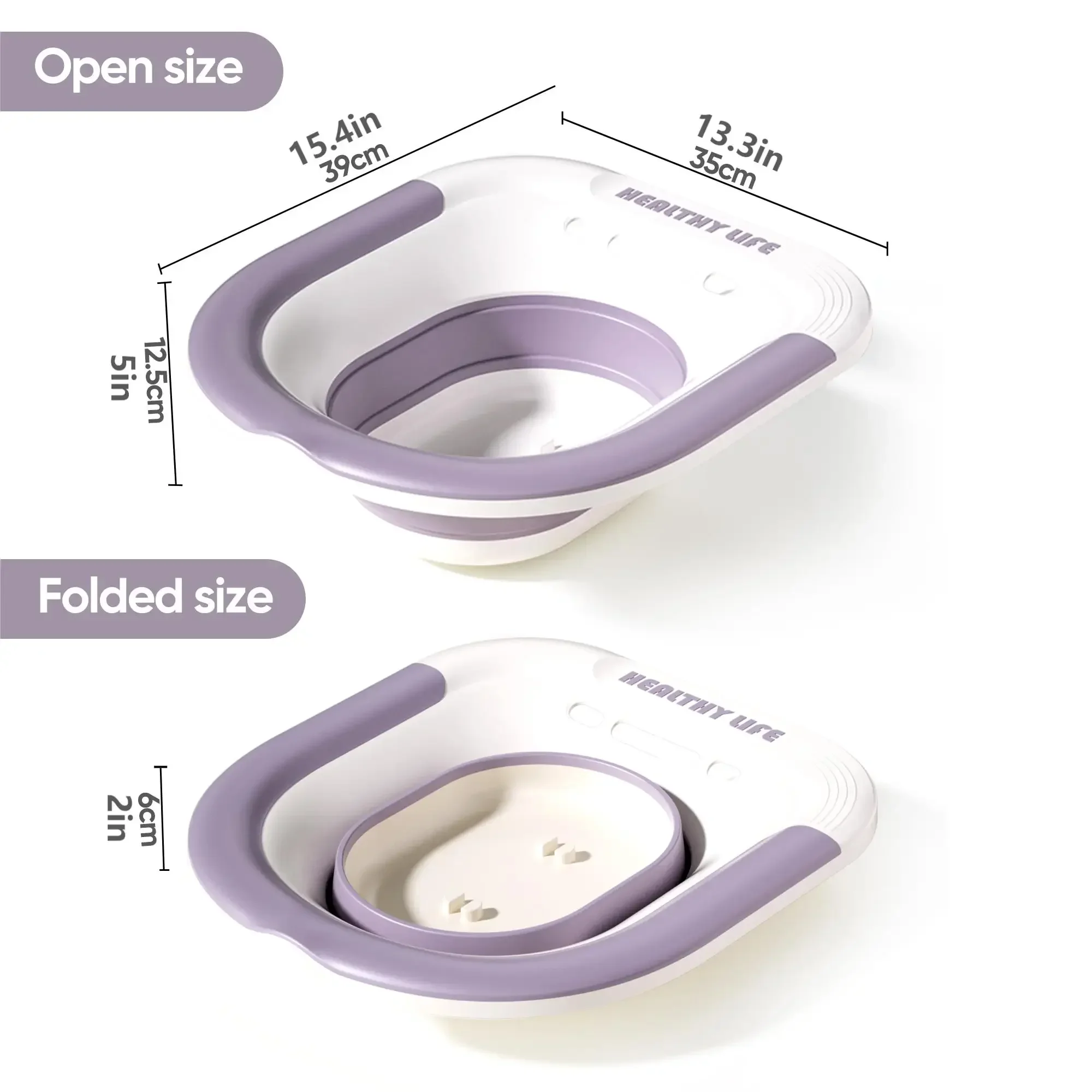 Ergonomic Foldable Toilet Sitz Bath Soaking Basin with Portable Design for Pregnant Women and Hemorrhoid Patients Treatment Care