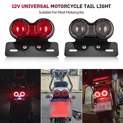 Universal 12V Motorcycle Brake Tail Light Signal Lights Moto Tail Light With License Plate Bracket Lamp Integrated Tail Lamp