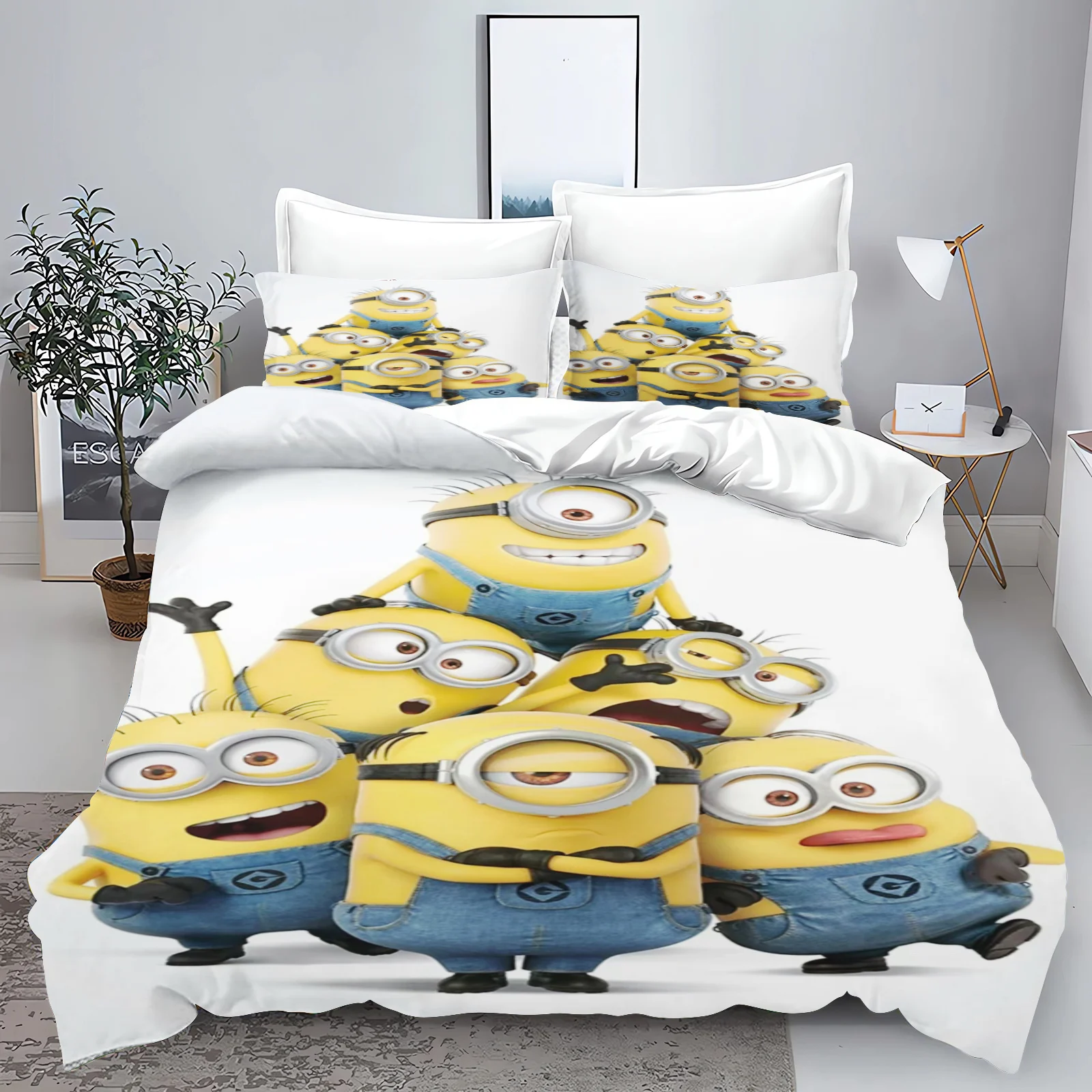 Description Picture 5 of itemMinion Anime 100% Polyester Duvet Cover Set Bedding Queen Size Sets Cotton Cute Printed Cartoon Quilt Cover