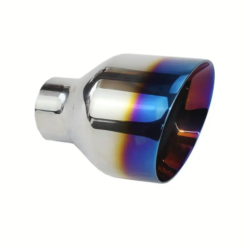 

Reejim 68*127*170 Universal Blue Color Stainless Steel Universal muffler tip exhaust tip car silencer tip car-stying