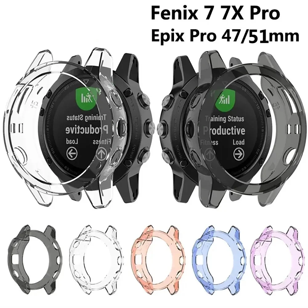 Transparent TPU Protective Smart Watch Case with Silicone Bumper Cover