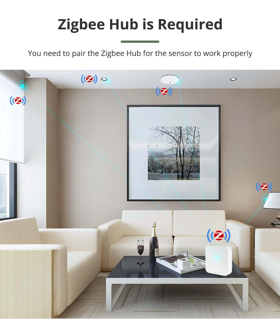 Benexmart Tuya Zigbee MmWave Radar Human Presence Sensor Luminance Distance Dete