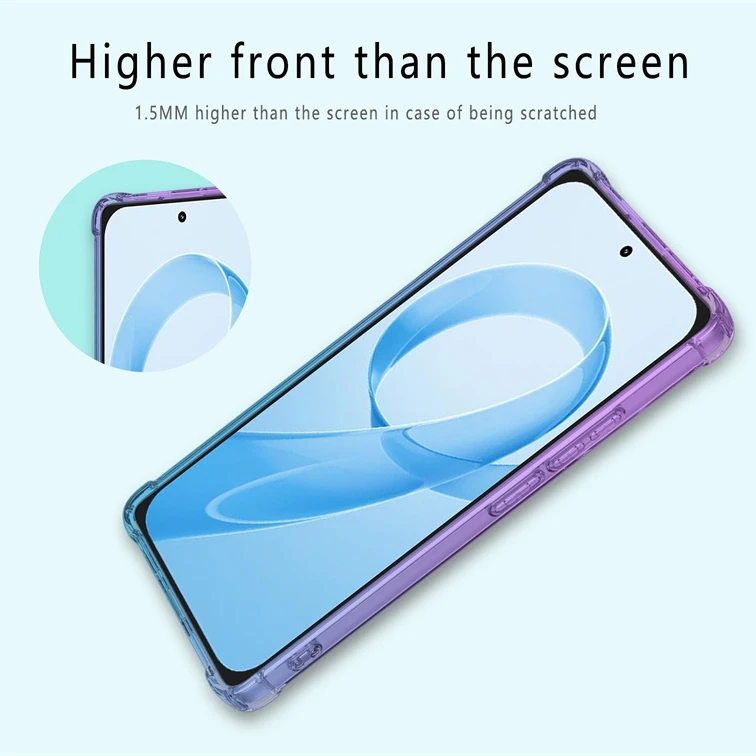 Shockproof Gradient TPU Case - Clear Protective Cover Shell