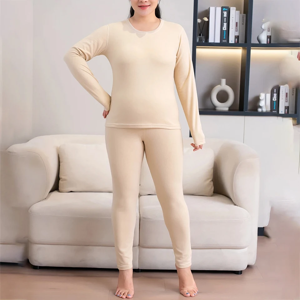 Thermal Underwear for Women Long Johns Plus Size Winter Warm Fleece Lined Base Layer Set Cold Weather Top and Bottom
