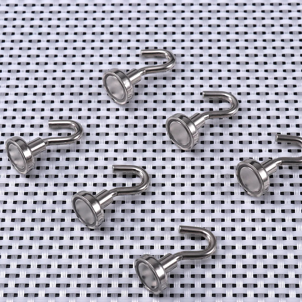 

6pcs Magnetic Hooks Strong Magnetic Hooks Hanging Hooks for Home (Silver)