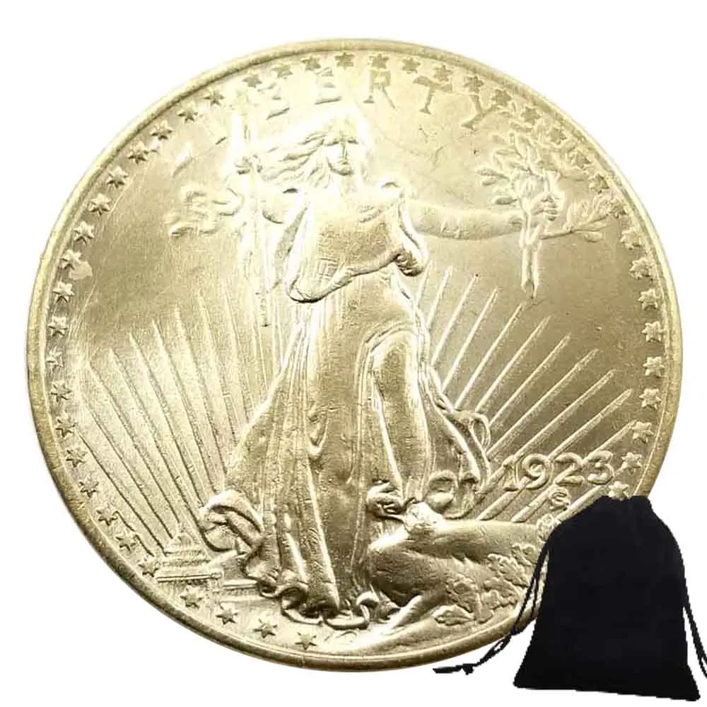 

Роскошная парная художественная монета 1923 США свободы на 20 долларов/решение ночного клуба/Памятная монета на удачу + подарочный пакет