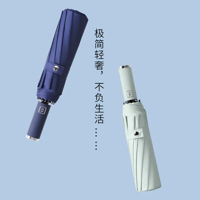 Nagy Méretű Összecsukható Erős Szélálló Utazási Esernyő Család Paraguák 3 Hajtogatott Esővihar Férfiak - Image 3