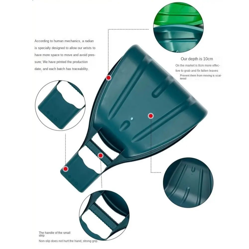 Description Picture 3 of item1PC Lightweight Leaf Hand Rakes Rubbish Pick Up Grabber Leaf Grabs Scoops Gather Leaves Leaf Collector for Garden Cleaning