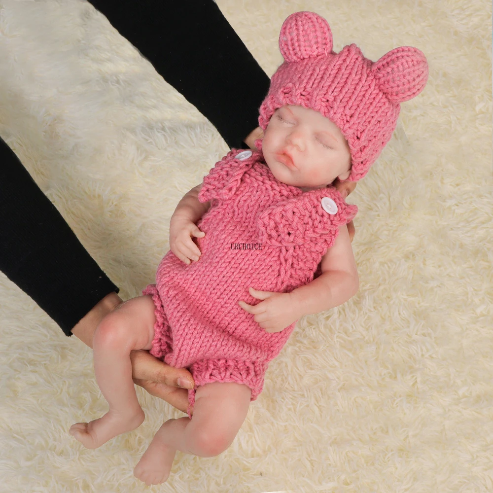 18in 100% Silicone Reborn Baby Doll Waterproof Girl Lifelike Painted Realistic Sleeping Full Body Bebe Toys for Children Gift