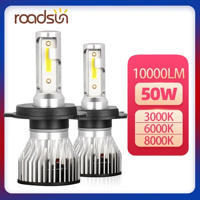 Bombilla Led para faro delantero de coche, Bombilla de conducción  automática de 72W, 14000LM, H1, H4, H7, H8, H11, 9005, 9006, HB4, HB3,  9012, CSP, 2 unidades - AliExpress