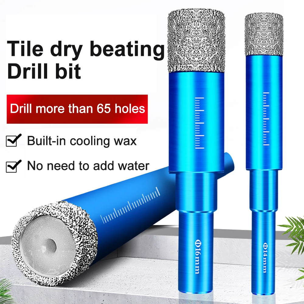 

6MM 8MM 10MM 12MM 14MM 16MM Diamond Coated Drill Bit Tile Marble Glass Ceramic Hole Saw Dry Drill Diamond Core Bit Meal Drilling