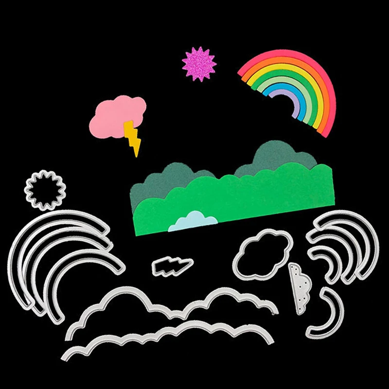 Rainbow Cloud Metal Cutting Muore Stencil Album Di Goffratura Scrapbooking Fai-Da-Te
