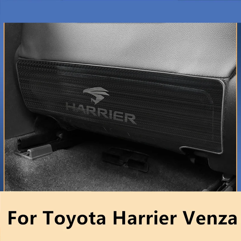 Car Interior Decoration For Toyota Harrier Venza XU80 Seat Kick Pad Rear Stainless Steel Guard Plate Modified Decorative Supplies
