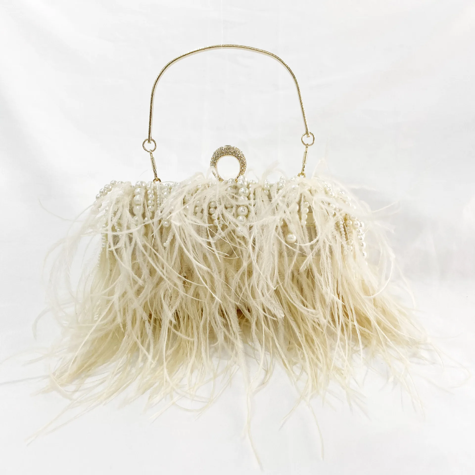 Lady Shoulder Bag All-matching Ostrich Feather Handbag Exquisite Evening  Clutch Bag Banquet Wedding Purse for Women Girl - AliExpress
