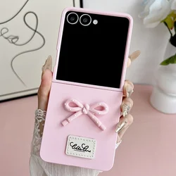 Chic 3D Polka Dot Bow Matte Phone Case in Candy Colors - ZFlip5 (Pink)