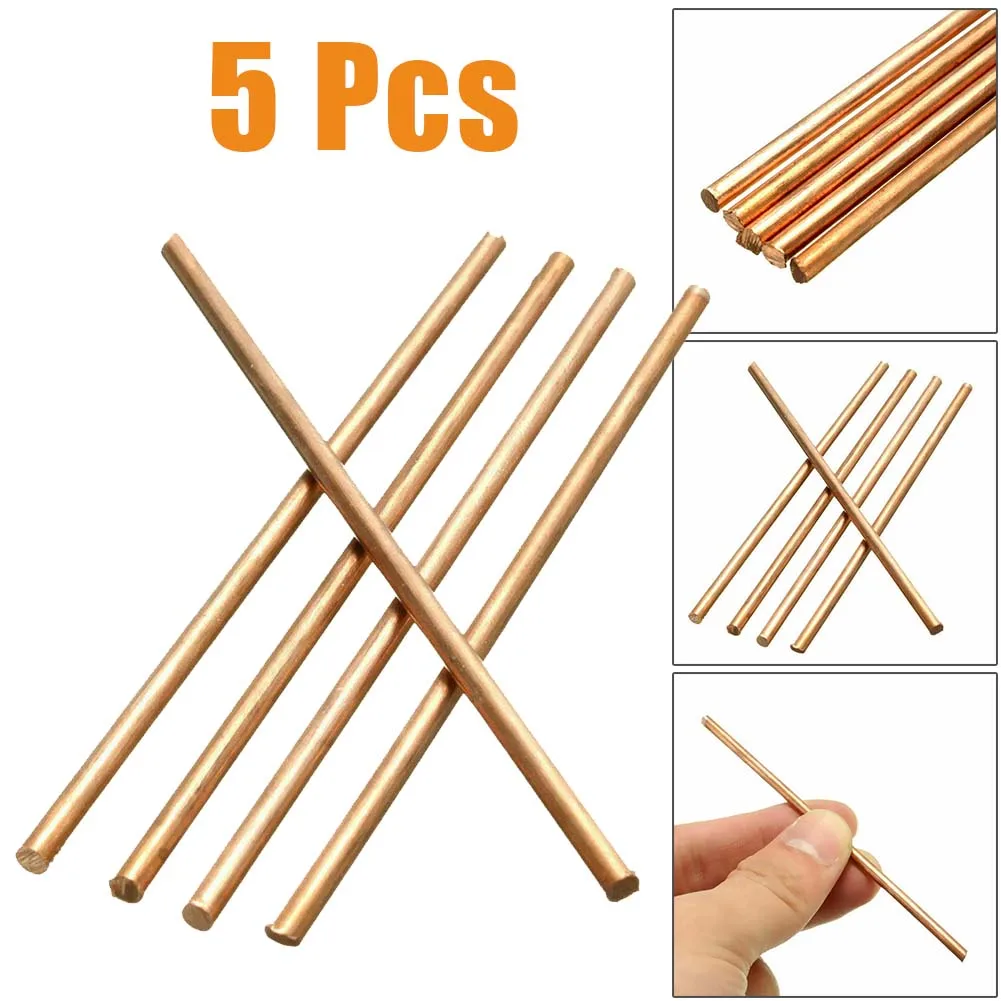 5pcs Copper Round Bar Rod Metal Rods Diameter 4mm Length 100mm 99.9