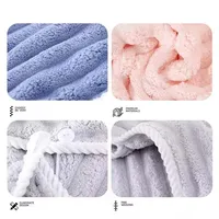 Bonnet pour cheveux secs pour femmes, foulard épais et Super absorbant pour essuyer les cheveux, bonnet à séchage rapide, serviette pour cheveux secs 5