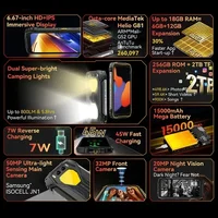 Blackview BV7300 Rugged phone 6.67'' HD+ IPS 90Hz Display Dual Camping Light 45W Fast Charge 15000mAh NFC Android 14 Smartphone 2