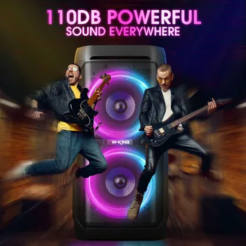 W-KING 100W RMS Bluetooth Speakers, IPX6 Waterproof, V5.3 Portable Party Boombox Wireless Deep Bass/115dB Loud Massive Sound 3