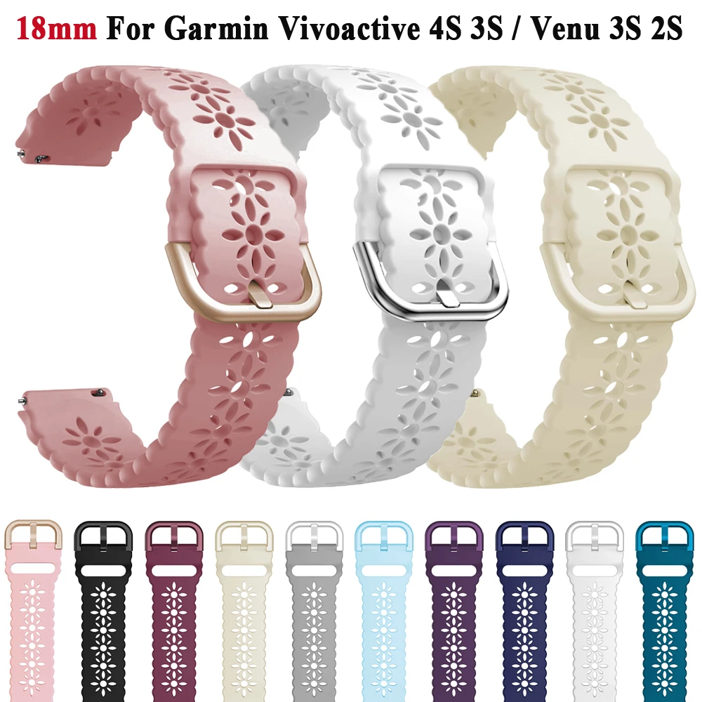 

Ремешок 18 мм для Garmin CAME 2S 3S Vivoactive 4S, силиконовый браслет для смарт-часов Forerunner 255S 265S, сменный Браслет