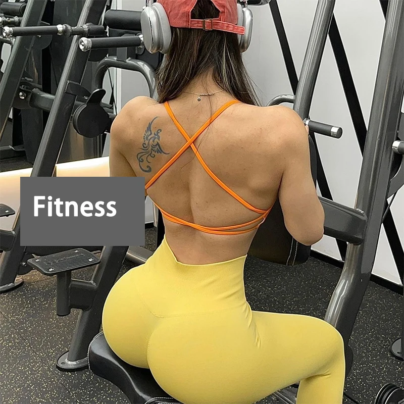 

Sportswear Fitness Crop Top Women Sexy Slim Gym Workout Tank Top Backless Elasticity Push Up Sport Vest Woman Streetwear Female