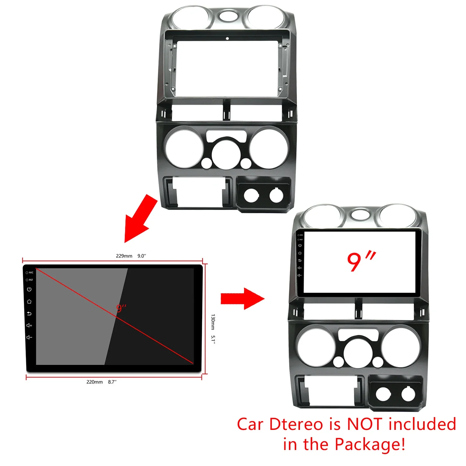 9 Inch Car Fascia For ISUZU D-MAX DMAX MU-7 MU7 Stereo Adaptor Panel Mount 2Din Car Radio Frame For Chevrolet Colorado 2006-2012