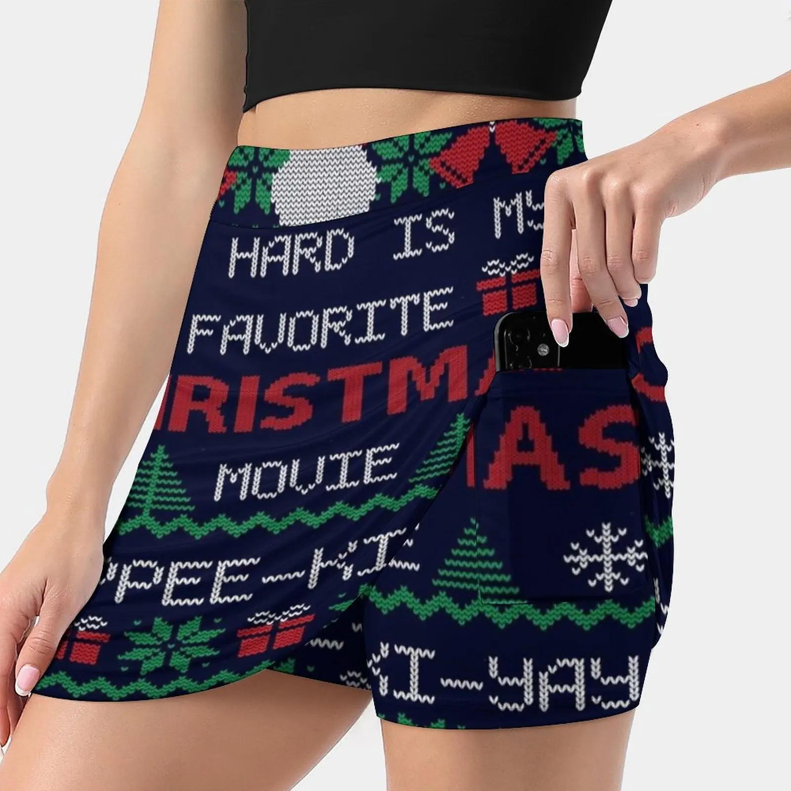 

Die Hard Is My Favorite Christmas Movie Women's skirt With Hide Pocket Tennis Skirt Golf Skirts Badminton Skirts Running skirts