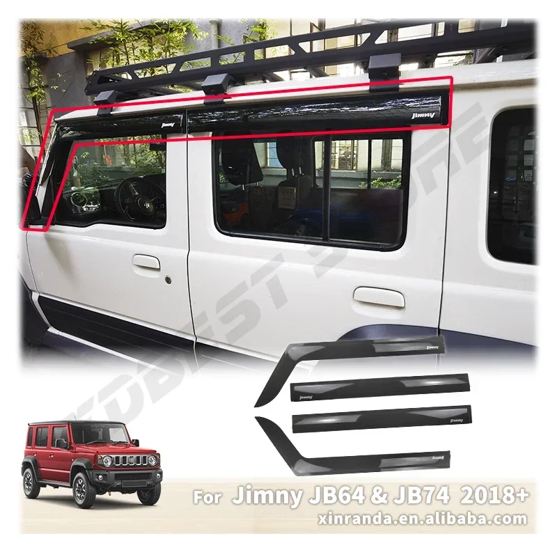 Jimny Window Visor Sun Rain Deflector Windows Rain Guard Weathershield For Suzuki New Jimny 5 Door JC74 XL