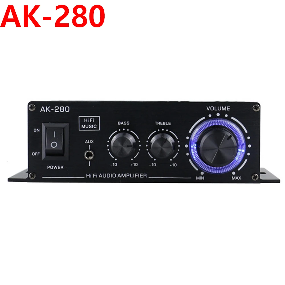 Amplificator de sunet HIFI 2.0 Canal Bluetooth AMP Home Digital Audio DC 12V3A AK380/AK370/AK280/AK270/AK170 pentru auto Bass Trebl