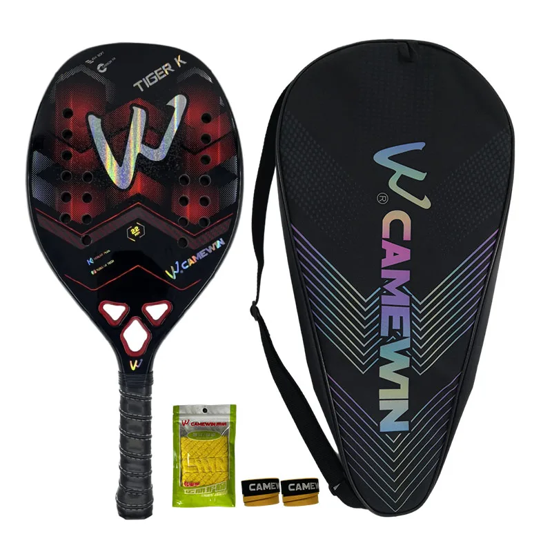 Beach Tennis Racket 320g TIGER Kevlar Camewin Adult Professional Carbon Frame With Bag Gift