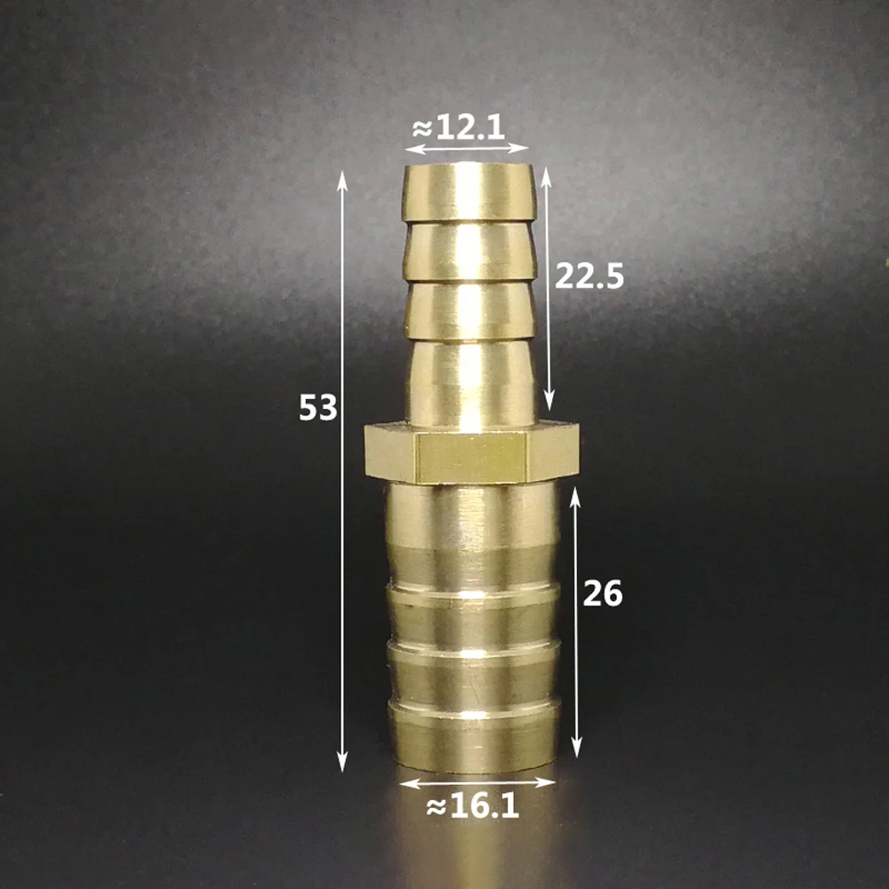 Hose Pipe Fitting Pipe Fitting Water Faucet Adapter Tee Adapter Water Pipe Fitting 4 6 8 10 12 14 16 19mm Hose Barb Hosetail Straight Reducing Reducer Adapters Transfer Brass Pipe Fitting Water Gas Oil