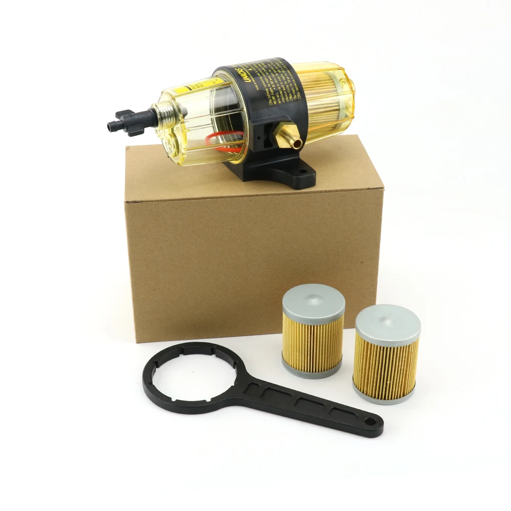 UF-10K Fuel Filter Element Water Separator Assembly With 2PCS/4PCS Extra Filter Element For Outboard Motorboat Engine