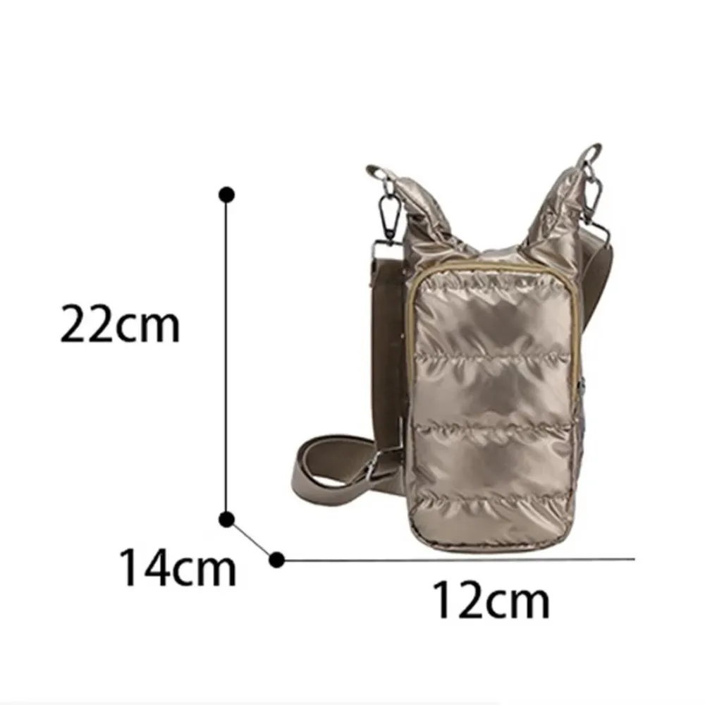 Borsa a tracolla in nylon per borraccia con tasca frontale, custodia a tracolla per borraccia - immagine 6