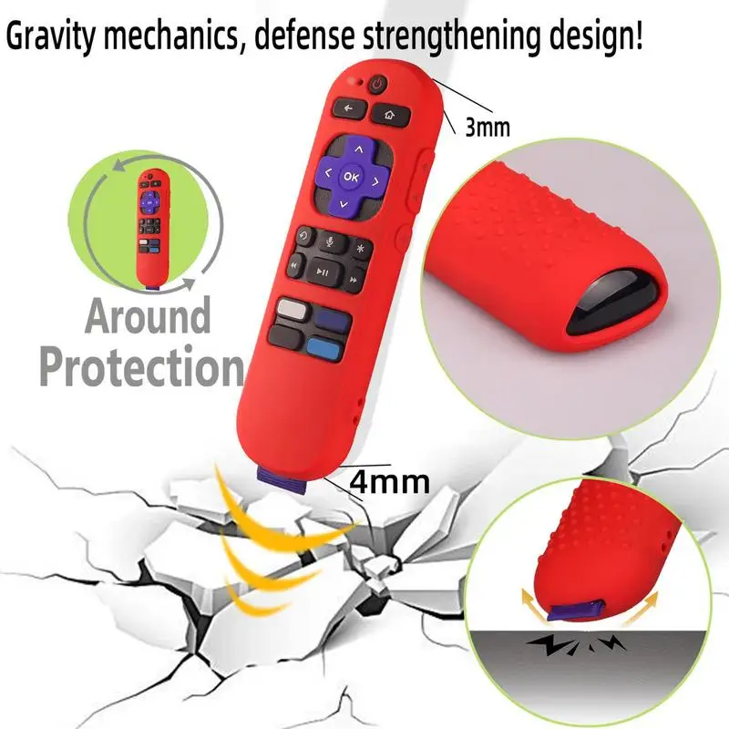 Silicone Protective Case for Roku Remote - Shockproof & Washable Sleeve
