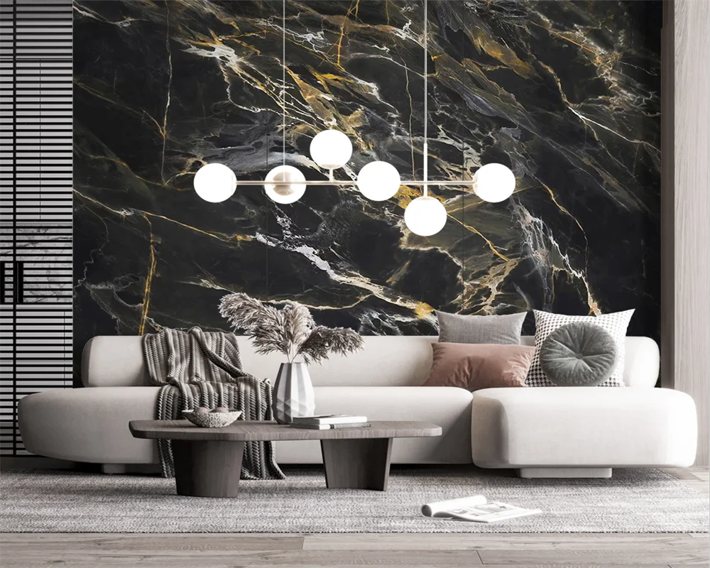 

beibehang papel de parede Customized modern papier peint marble pattern jazz white light luxury slate background wallpaper