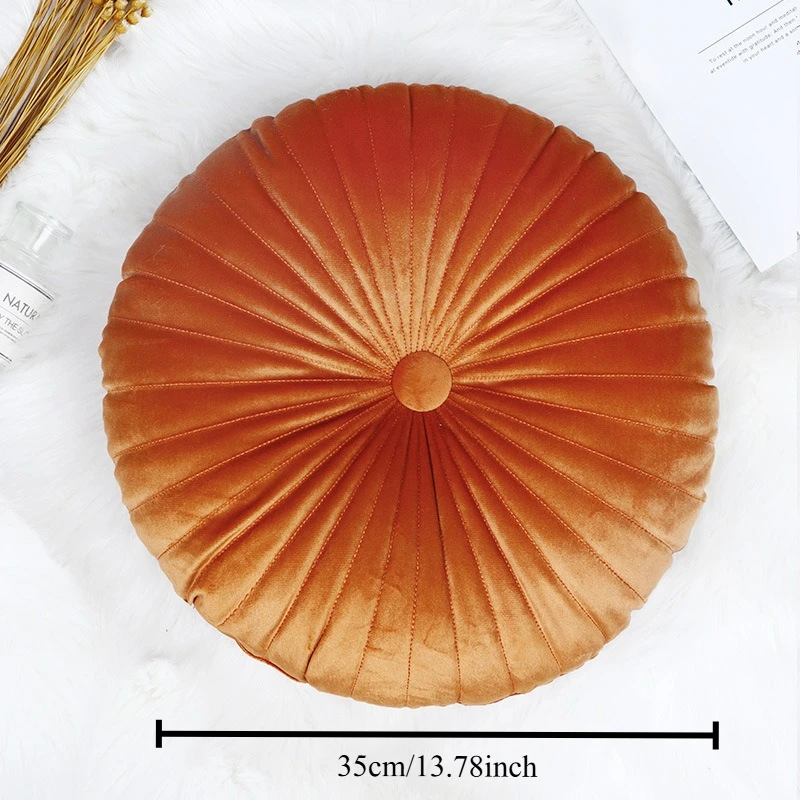 Nordic Candy Color Round Quilted Pumpkin Pillow Lumbar Pillow Floor Cushion Sofa Bay Window Pillow Cushion