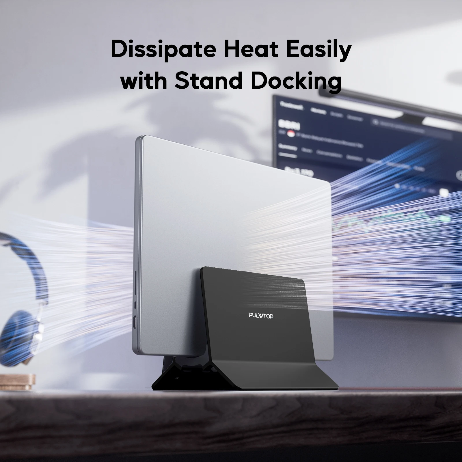 محطة إرساء PULWTOP العمودية USB-C المزودة بذاكرة ت...