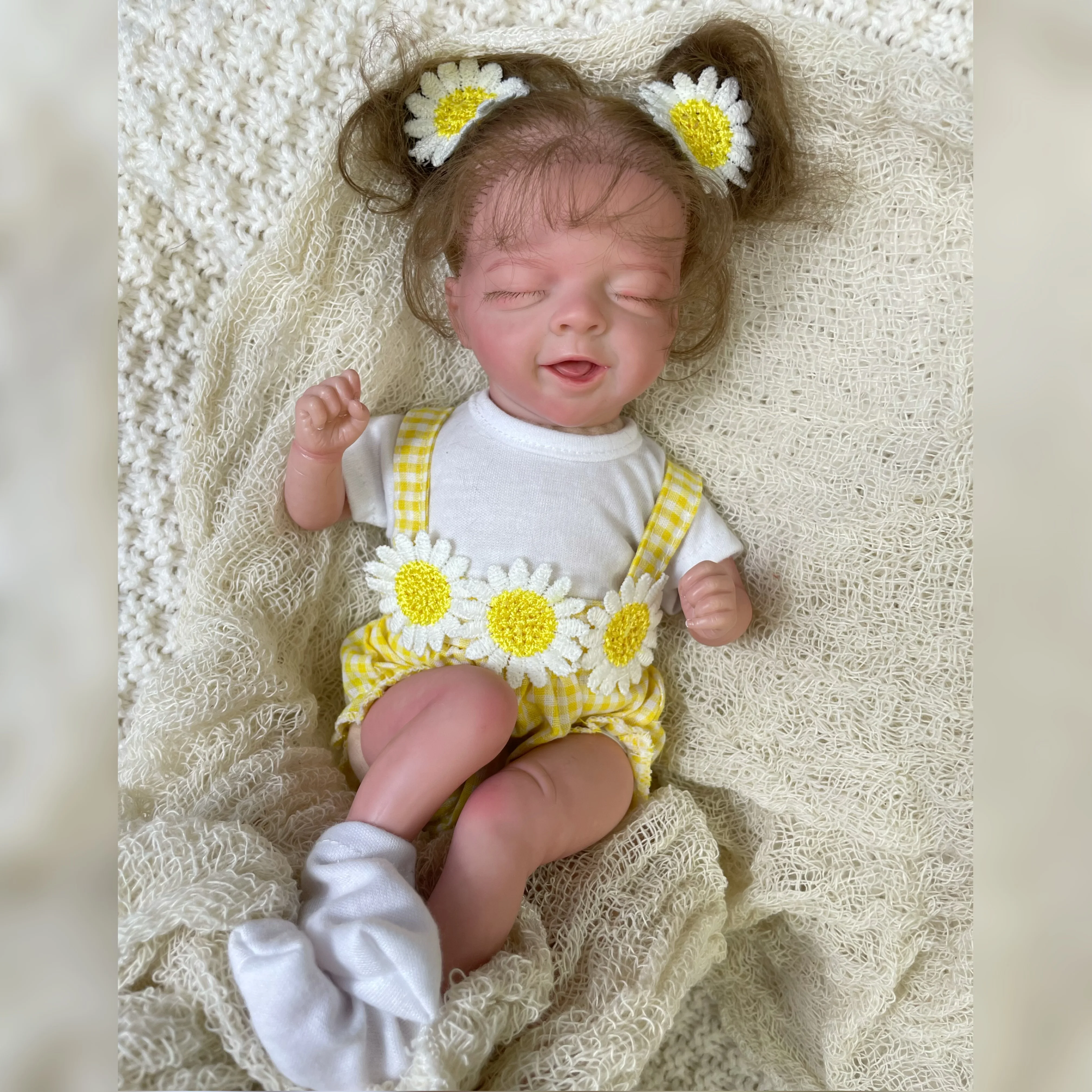 

30CM Finished Mini Reborn Doll Salia Cute Girl with Rooted hair Soft Cuddle Body Handmade Doll Surprise Gift 12.5 Inch lol