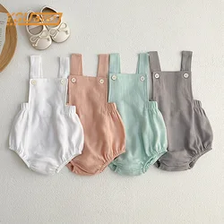 Summer Newborn Kids Baby Girls Boys Rompers Infant Kids Baby Boys Girls Sleeveless Solid Color Rompers Clothes