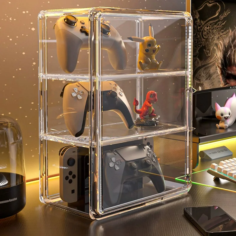 Kzlaonef Acryl Gaming-Organizer Für PS5, Xbox & Switch - All-in-One Aufbewahrung Mit Headset-Halter