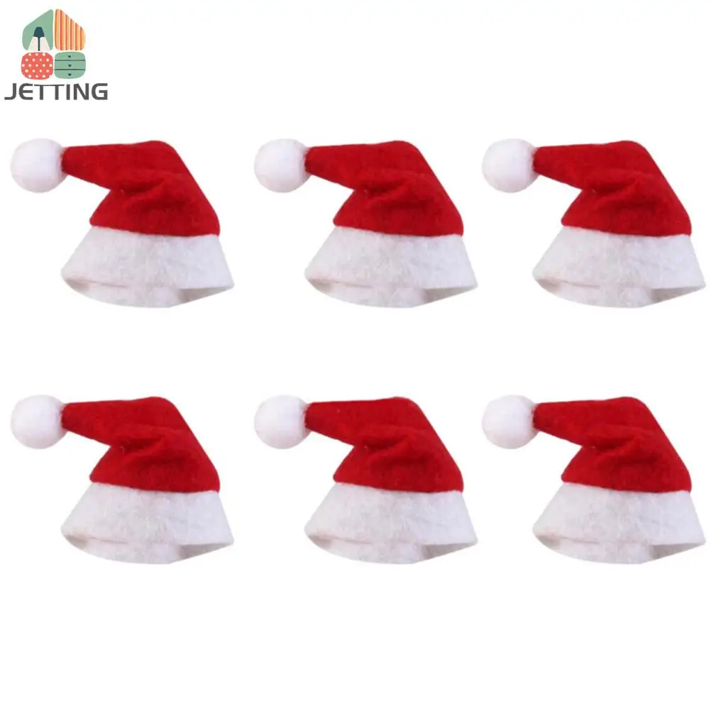 30pcs Mini Christmas Hat Santa Claus Hat Xmas Lollipop Mini Wedding Gift Creative Caps Christmas Tree Ornament Decor