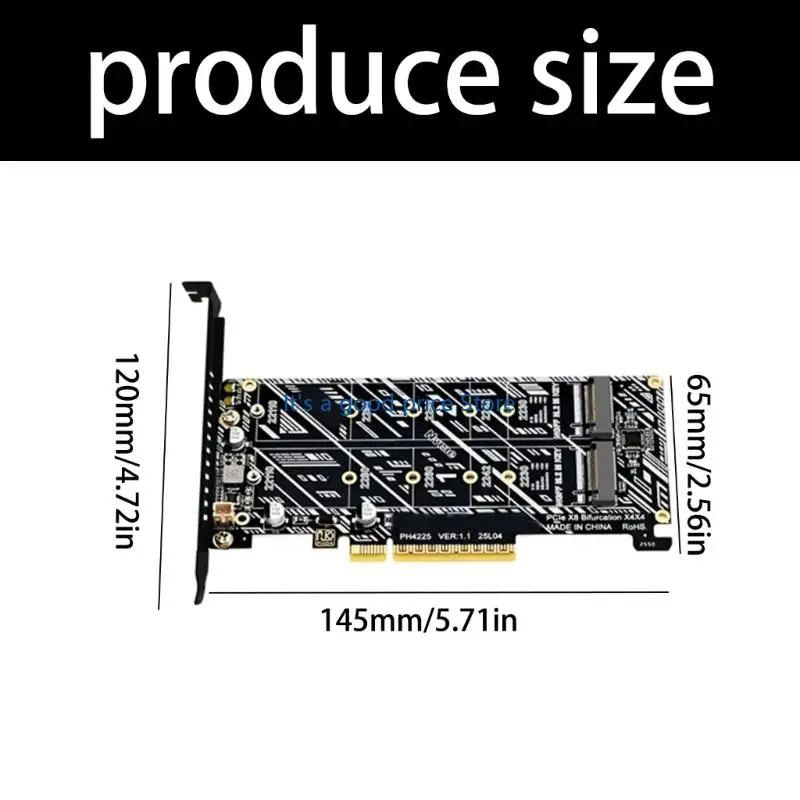 M.2 장치 어댑터 카드 데이터 이동을 위한 NVME 스토리지 PCIE 5.0 분리기 2개