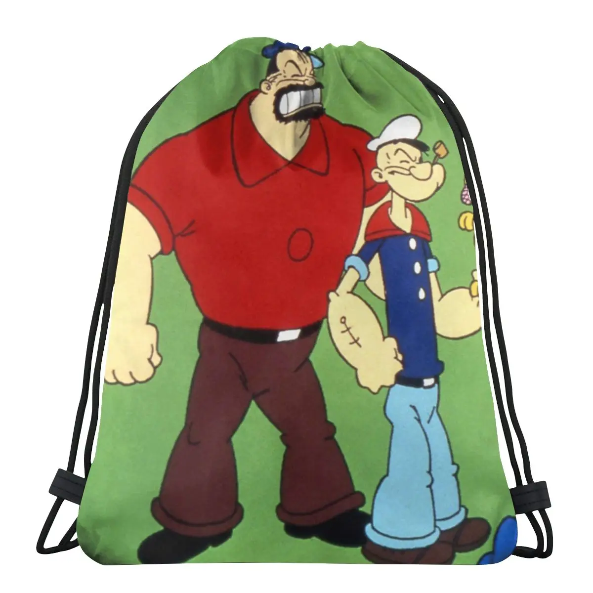 

Childhood Popeye The Sailor Funny Cartoons Print Drawstring Storage Backpack Teenager Travel Bag Multi-function Pocket