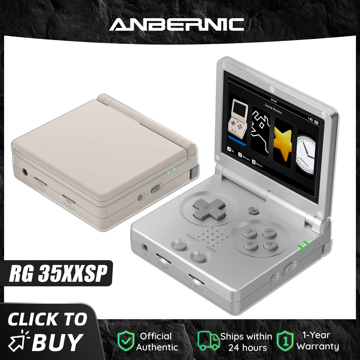 앤버닉 RG35XXSP 레트로 게임기 (클램쉘 폴딩, 64GB)